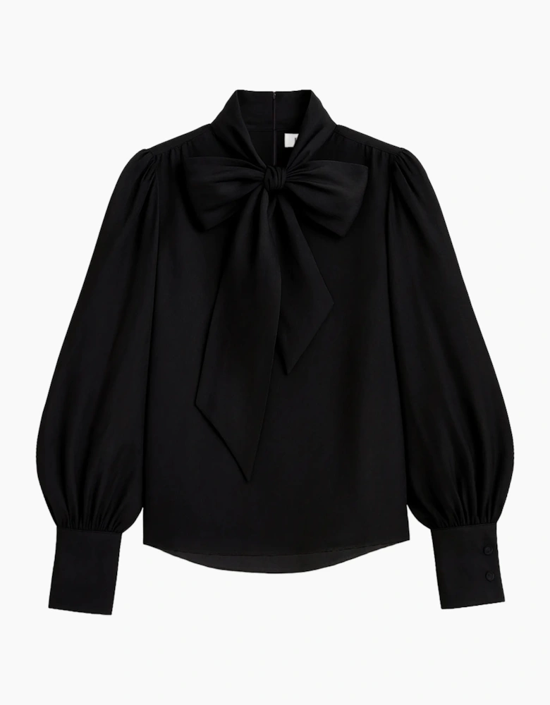 Black Bow Detail Blouse