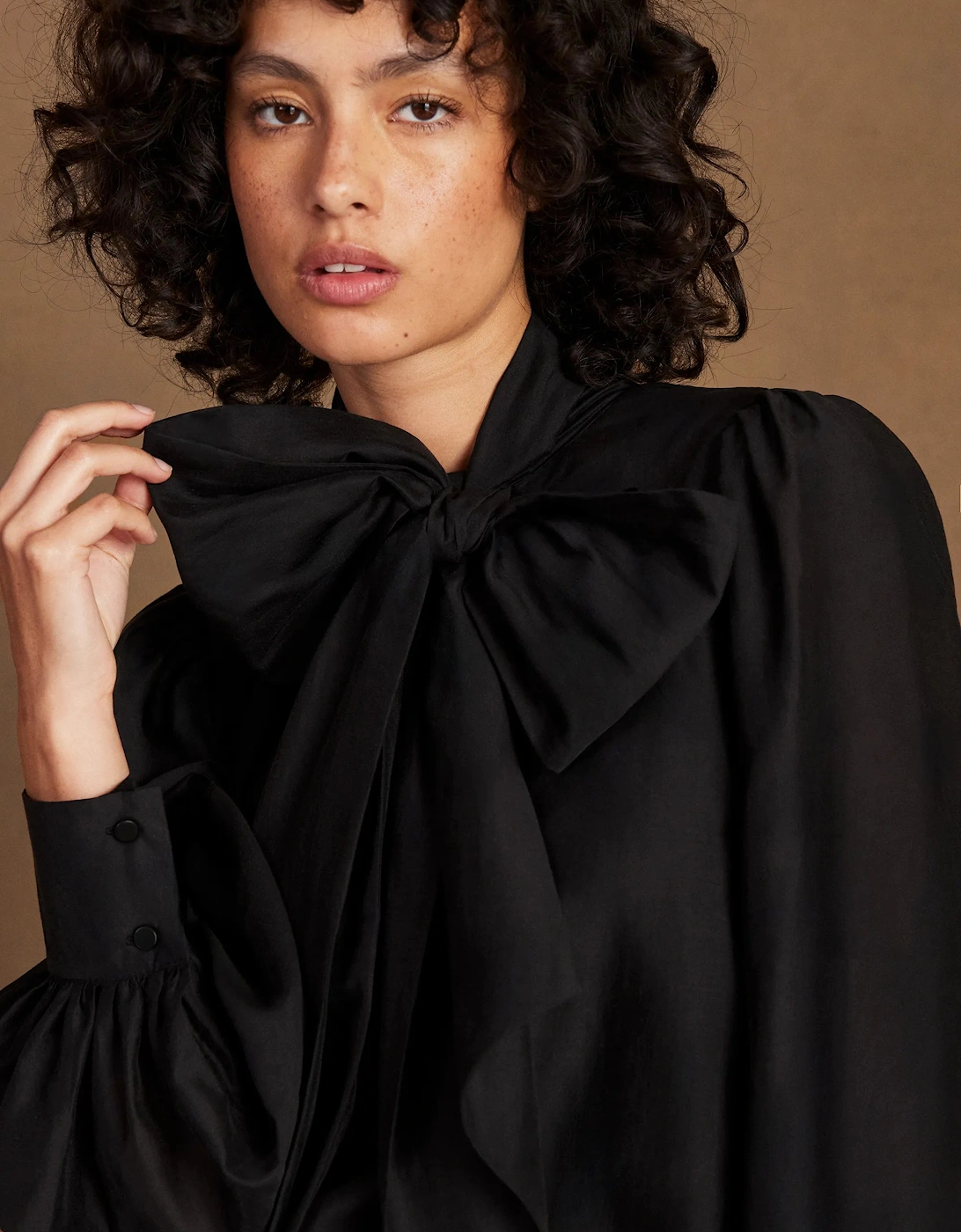 Black Bow Detail Blouse