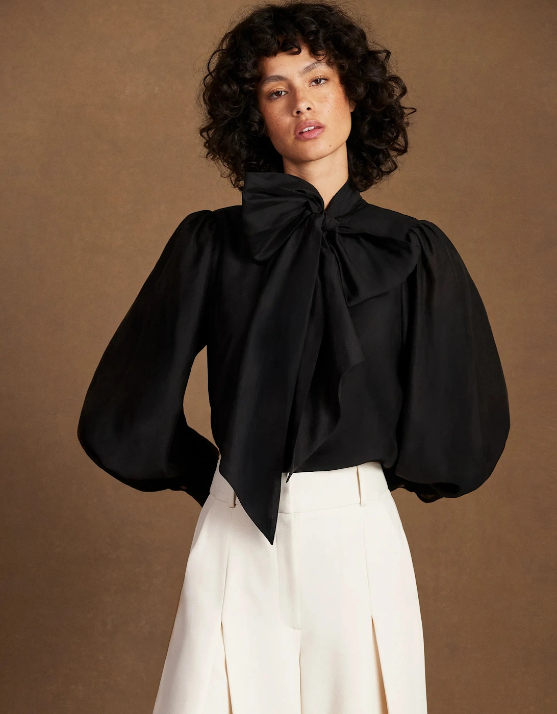 Black Bow Detail Blouse
