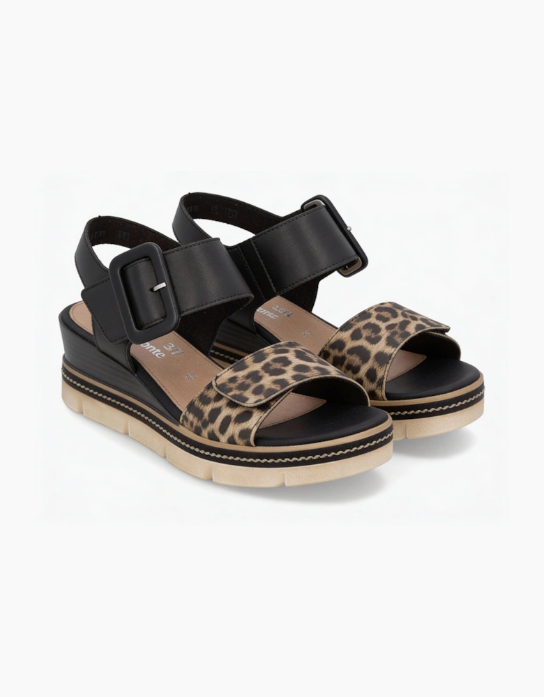 Remonte D2L53-03 Womens Wedge Sandals Black