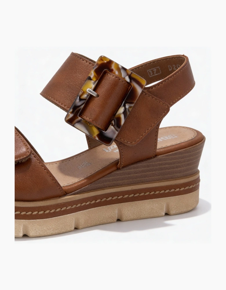 JERILYN Womens Wedge Sandals Tan