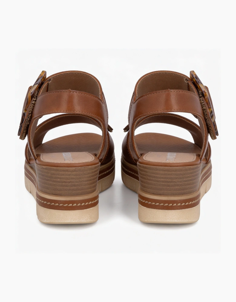 JERILYN Womens Wedge Sandals Tan