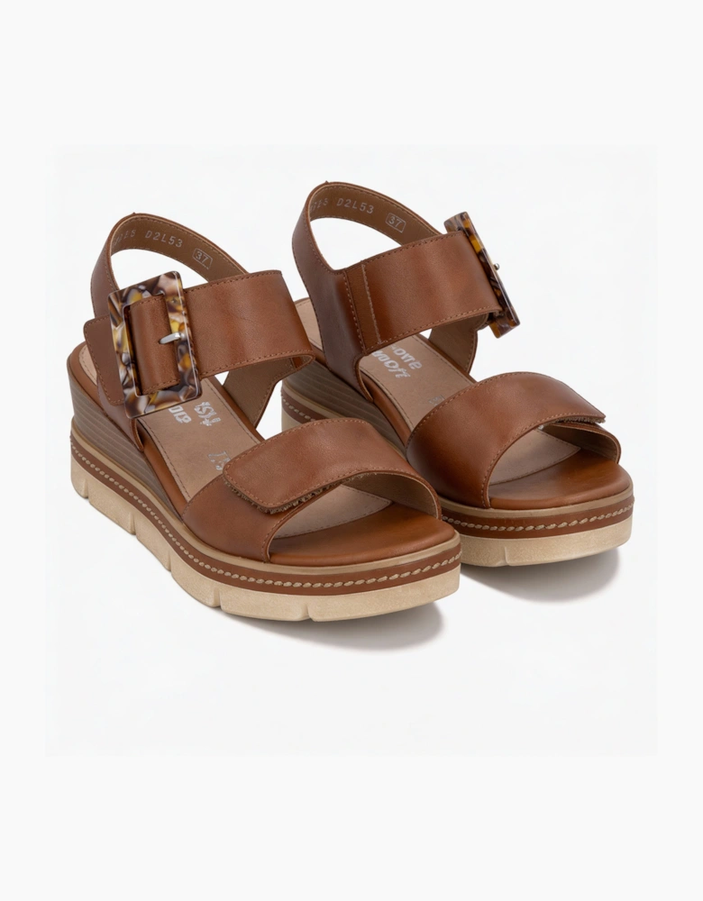 JERILYN Womens Wedge Sandals Tan