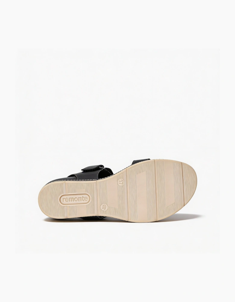 Remonte D2L53-03 Womens Wedge Sandals Black