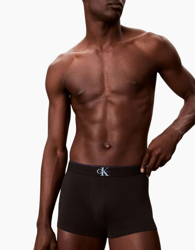 3-Pack CK Archive Boxer Trunks, Black/Blue/Blue