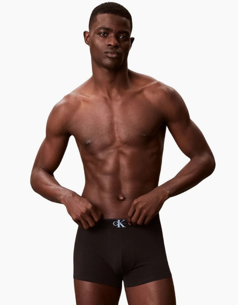 3-Pack CK Archive Boxer Trunks, Black/Blue/Blue