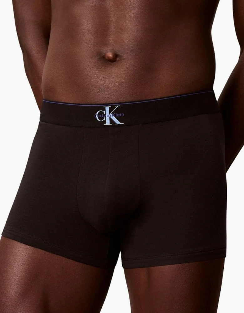 3-Pack CK Archive Boxer Trunks, Black/Blue/Blue