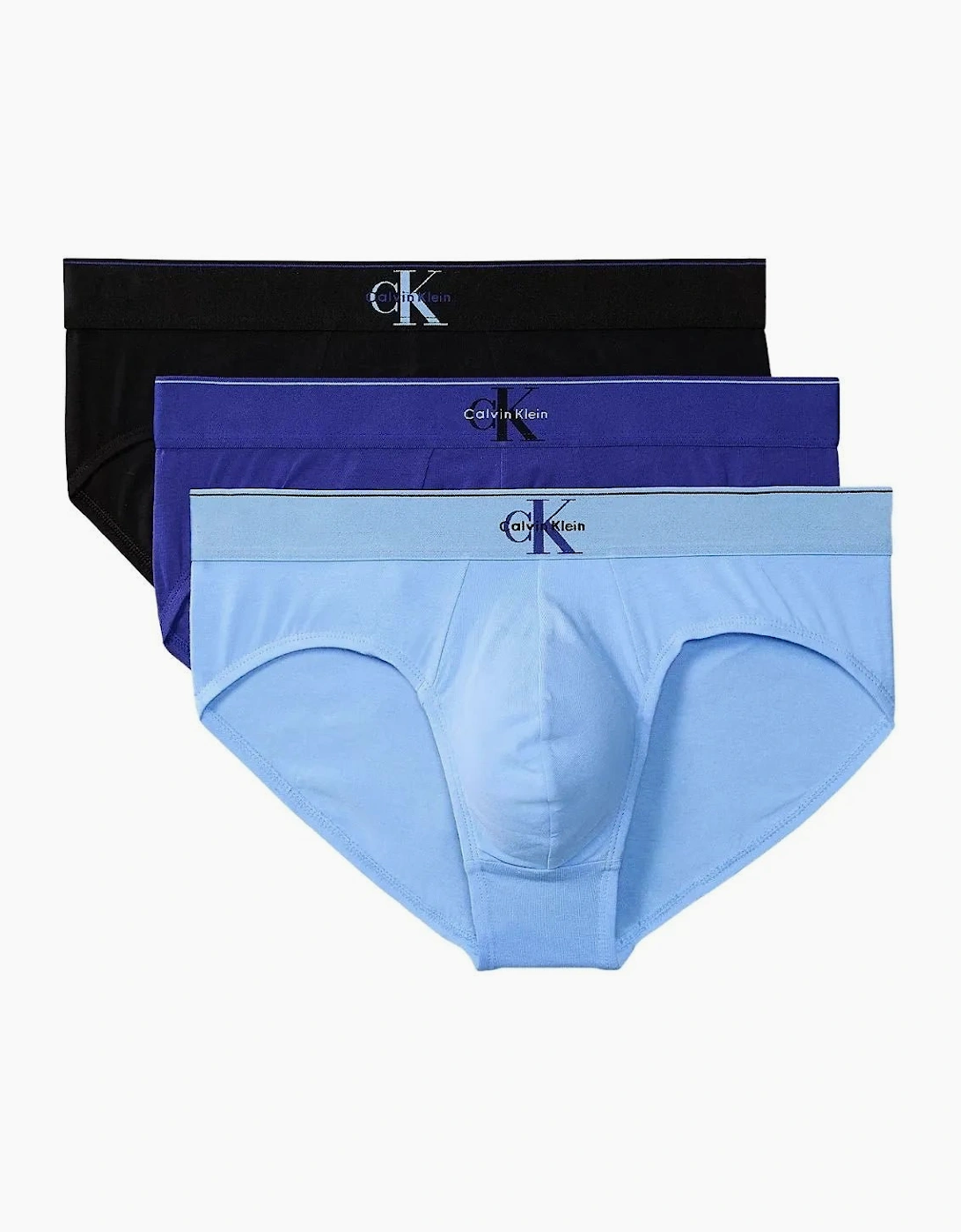 3-Pack CK Archive Briefs, Black/Blue/Blue
