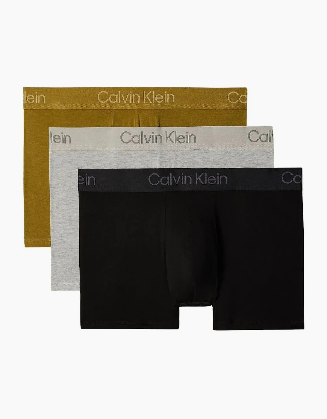 3-Pack Ultra Soft Modal Boxer Trunks, Black/Grey/Khaki