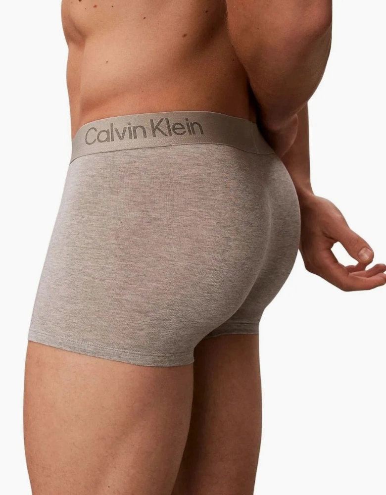 3-Pack Ultra Soft Modal Boxer Trunks, Black/Grey/Khaki