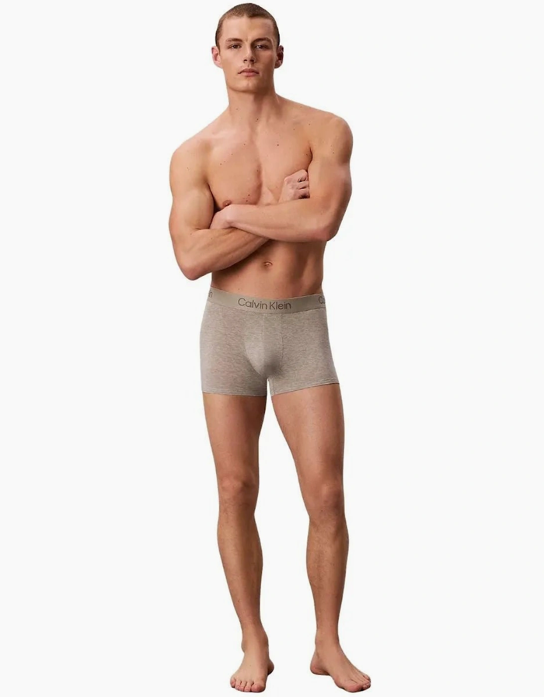 3-Pack Ultra Soft Modal Boxer Trunks, Black/Grey/Khaki