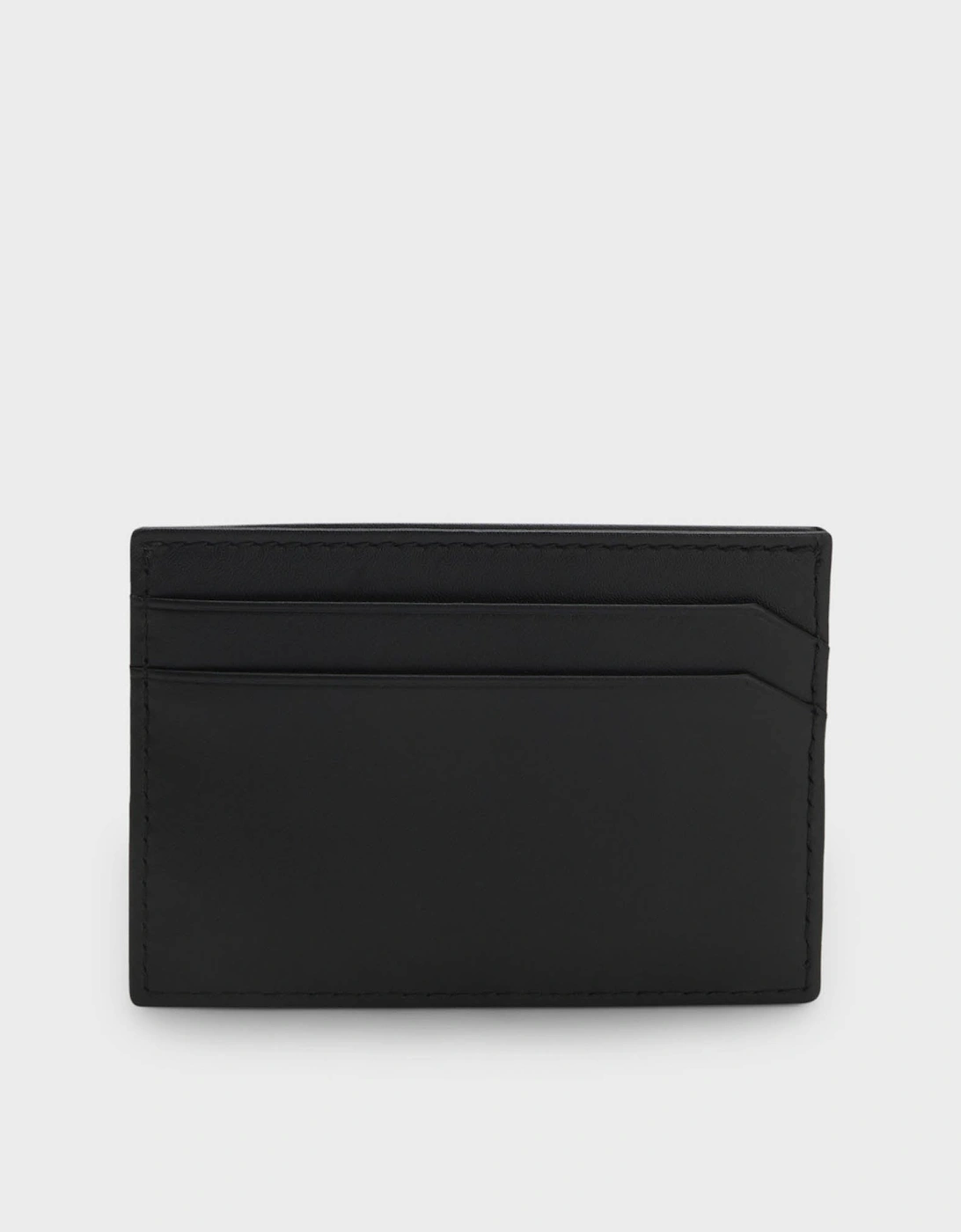 HUGO Tibby Mens Leather card holder with red-foil stacked logo  - Black 001