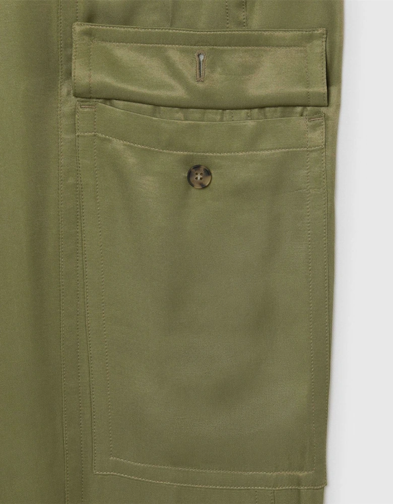Oversized Satin Cargo Pants
