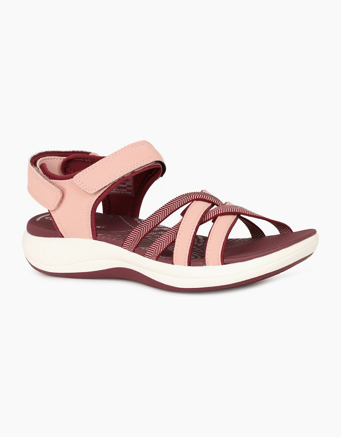 Clarks Women's Maroon/Pink Mira Shore Sandals Colour: : Size 5 - Image 2