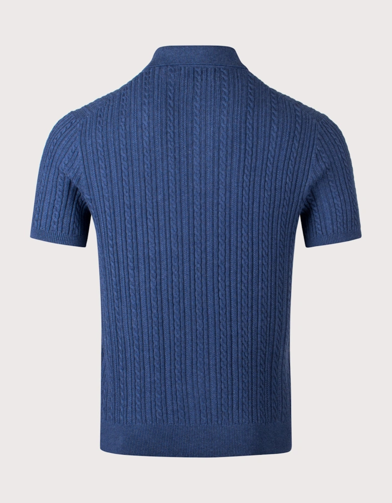 Cable Knit Polo Shirt