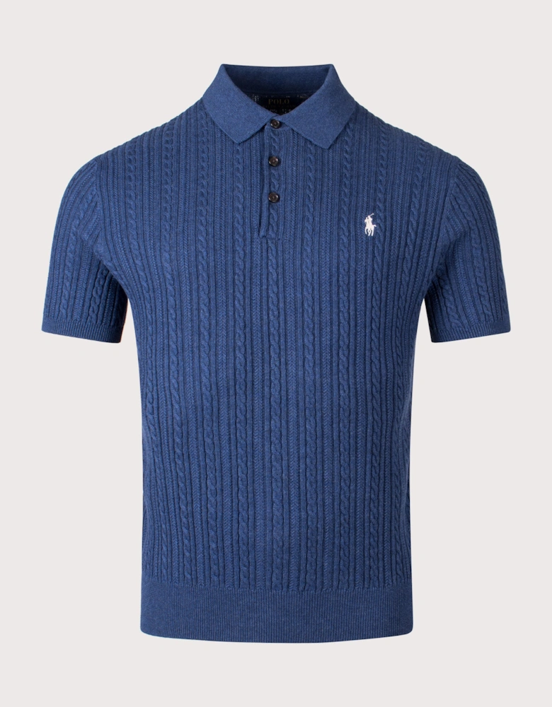 Cable Knit Polo Shirt