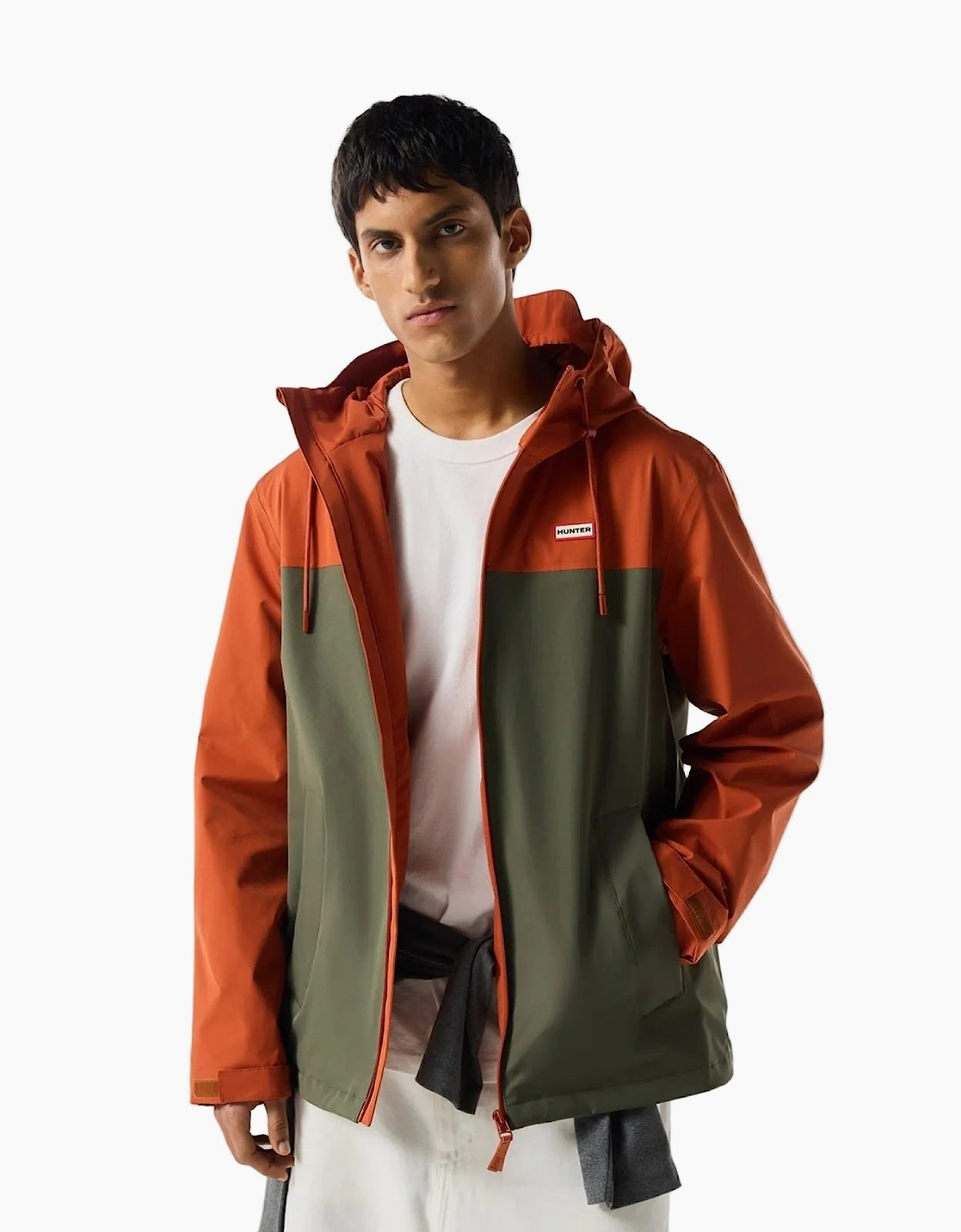 Hunter Men's Red Original Block Waterproof Rain Jacket  42/Regular Xl