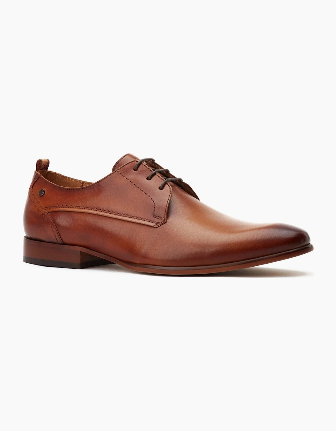 Base Men's Brown London Gambino Lace Up Leather Burnt Tan Lace-Up Shoes - Size 9