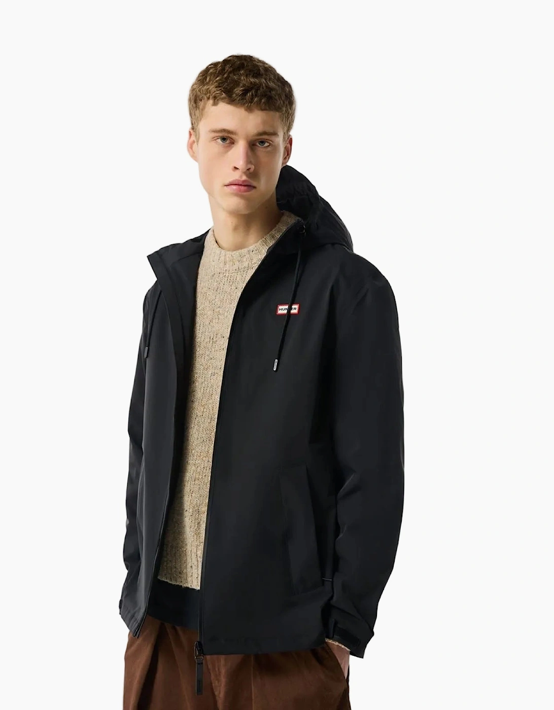 Hunter Men's Black Original Waterproof Rain Jacket - Size Regular/36