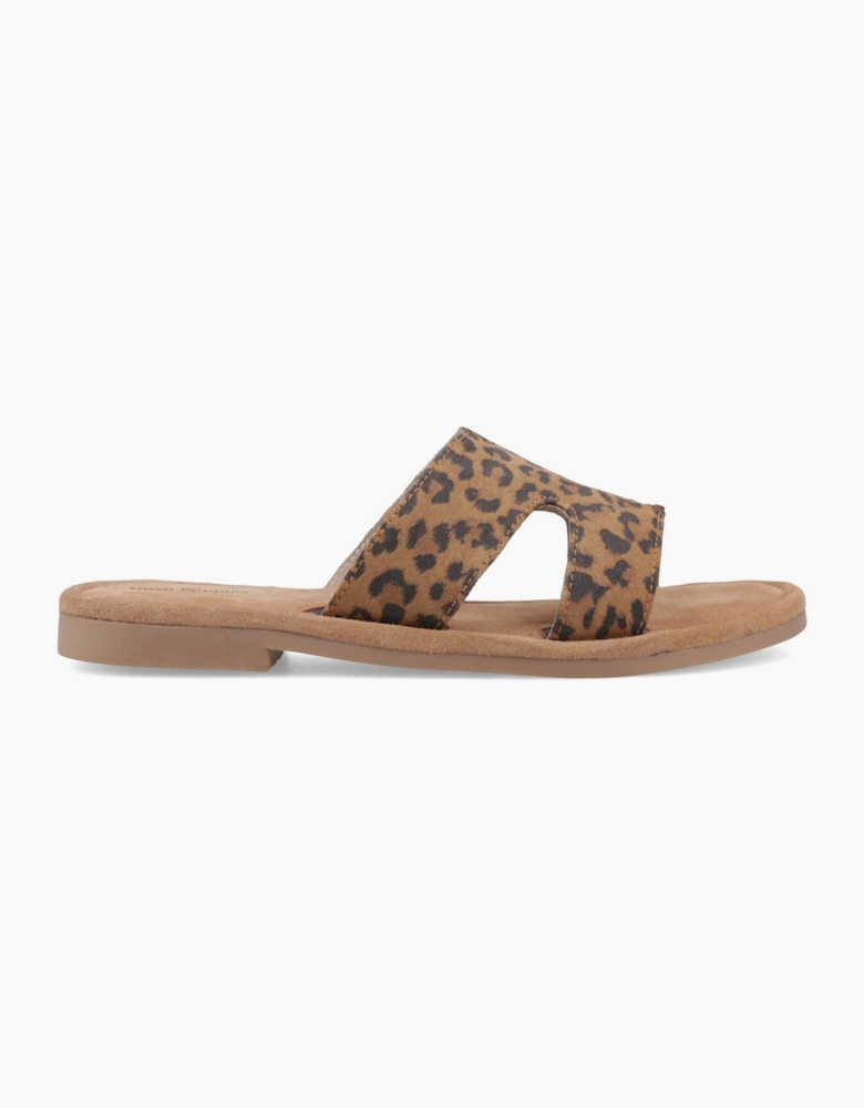 Azalea Mule Leather Women's Leopard Sandals
