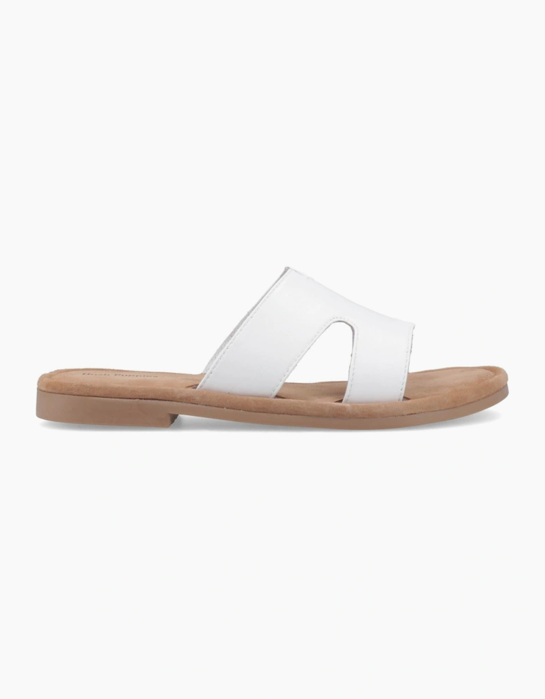 Azalea Mule Leather Women's White Sandals