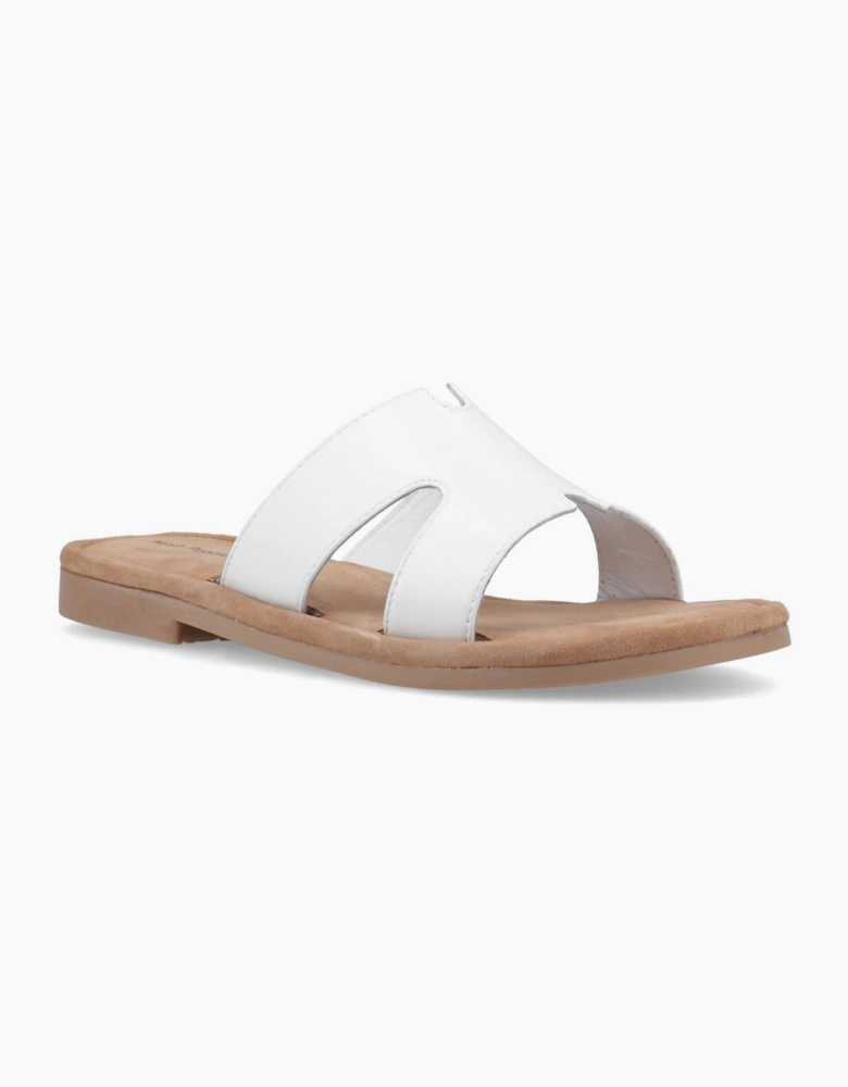 Azalea Mule Leather Women's White Sandals