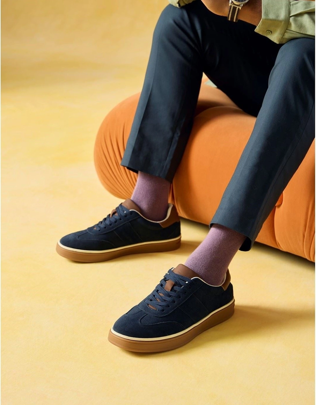 Carlos Suede Trainer Leather Men's Navy Trainers