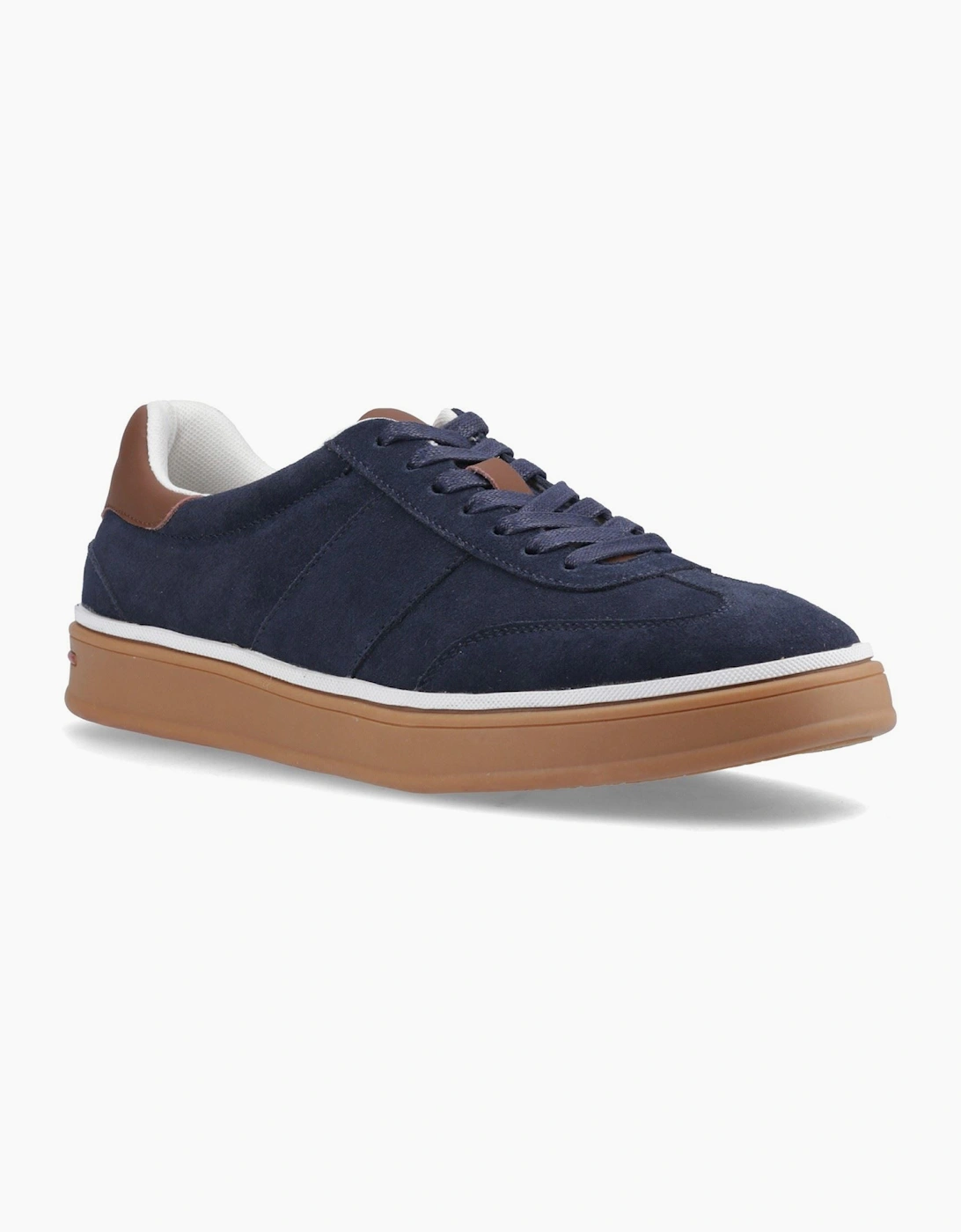 Men's Hush Puppies Carlos Suede Trainer Leather Men's Navy Trainers - Size, 7
