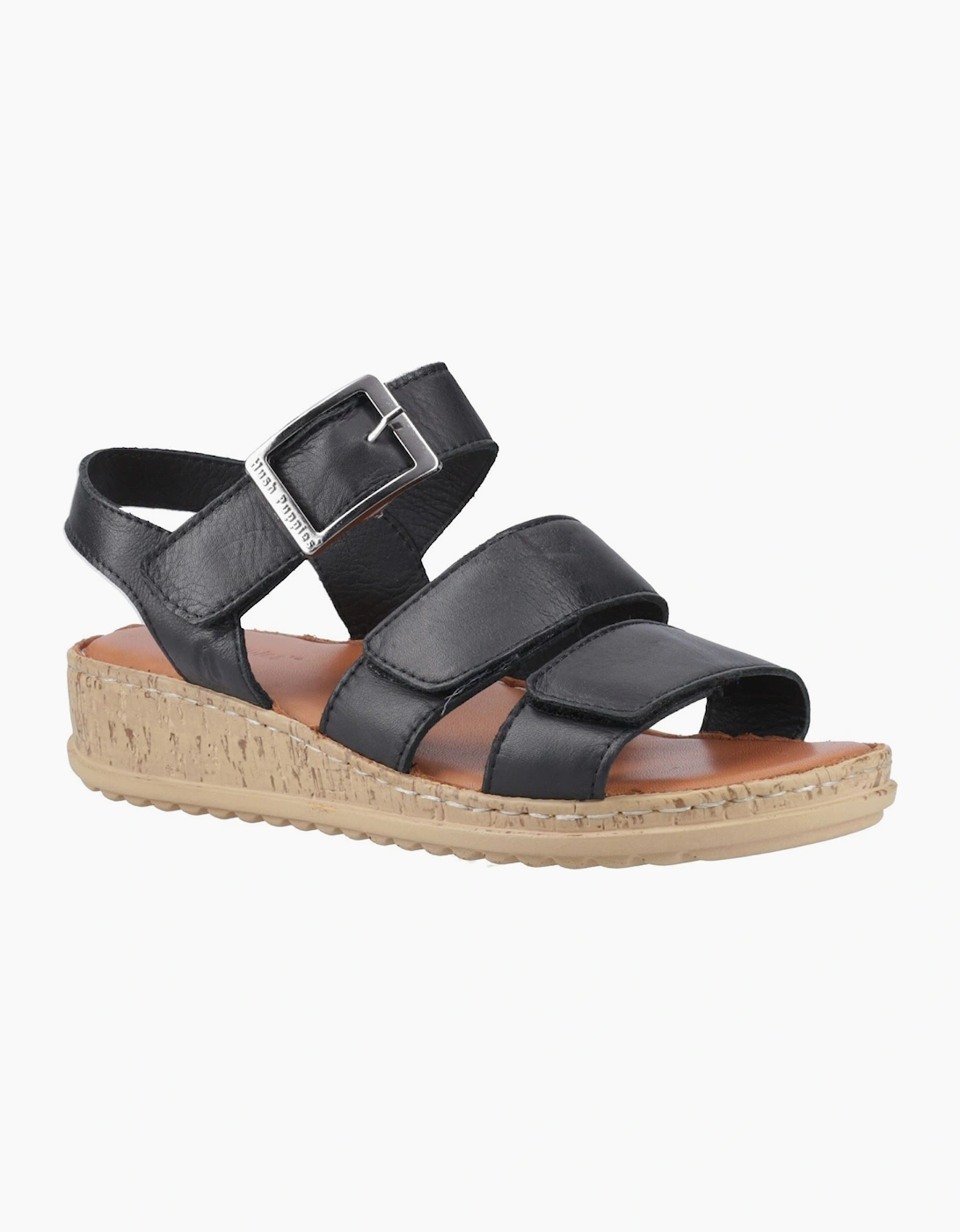 Hush Puppies Women's Black Eliana Sandal Leather Sandals - Size 5