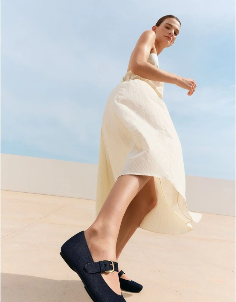 Delicato Polyester Women's Dark Denim Shoes