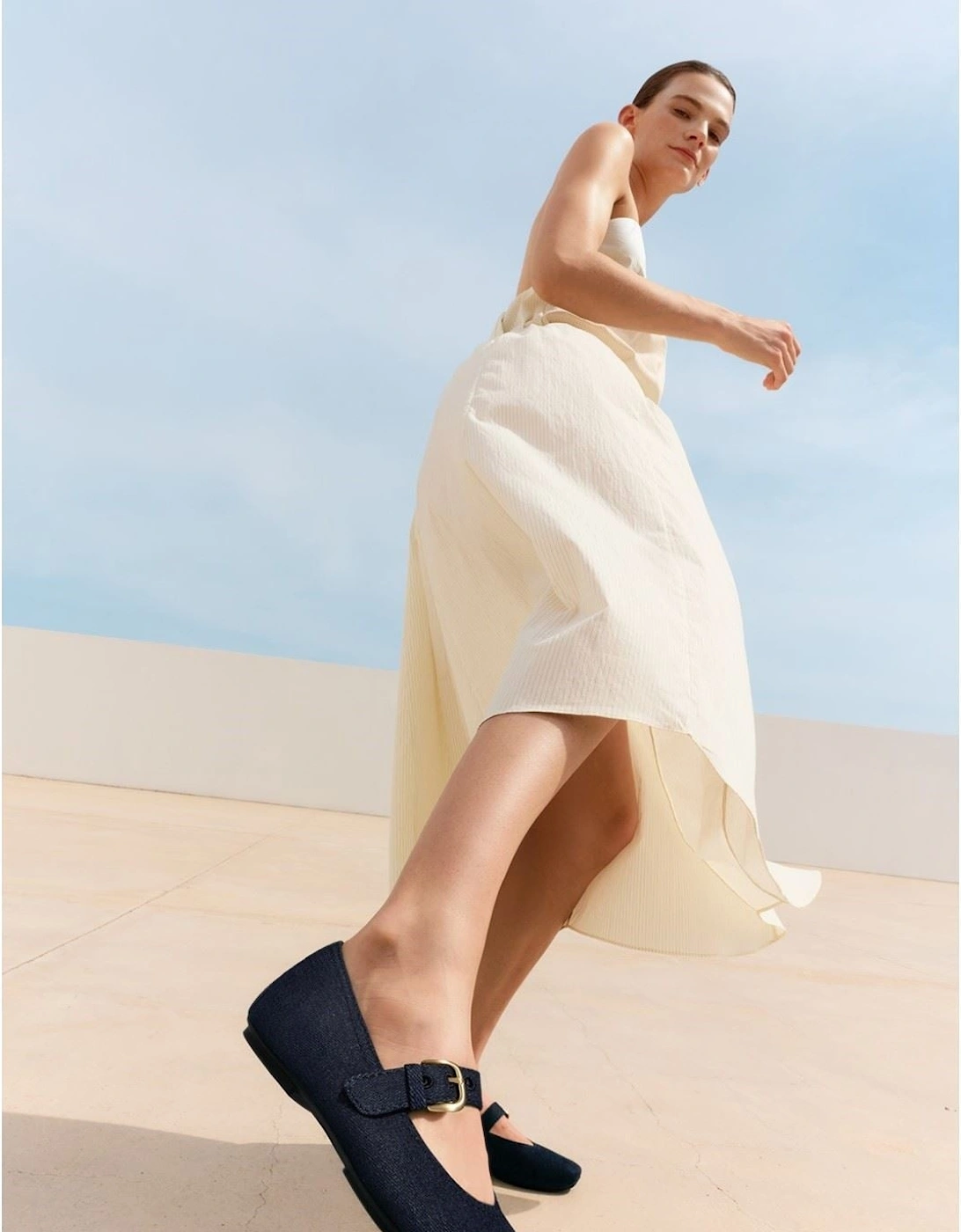 Delicato Polyester Women's Dark Denim Shoes