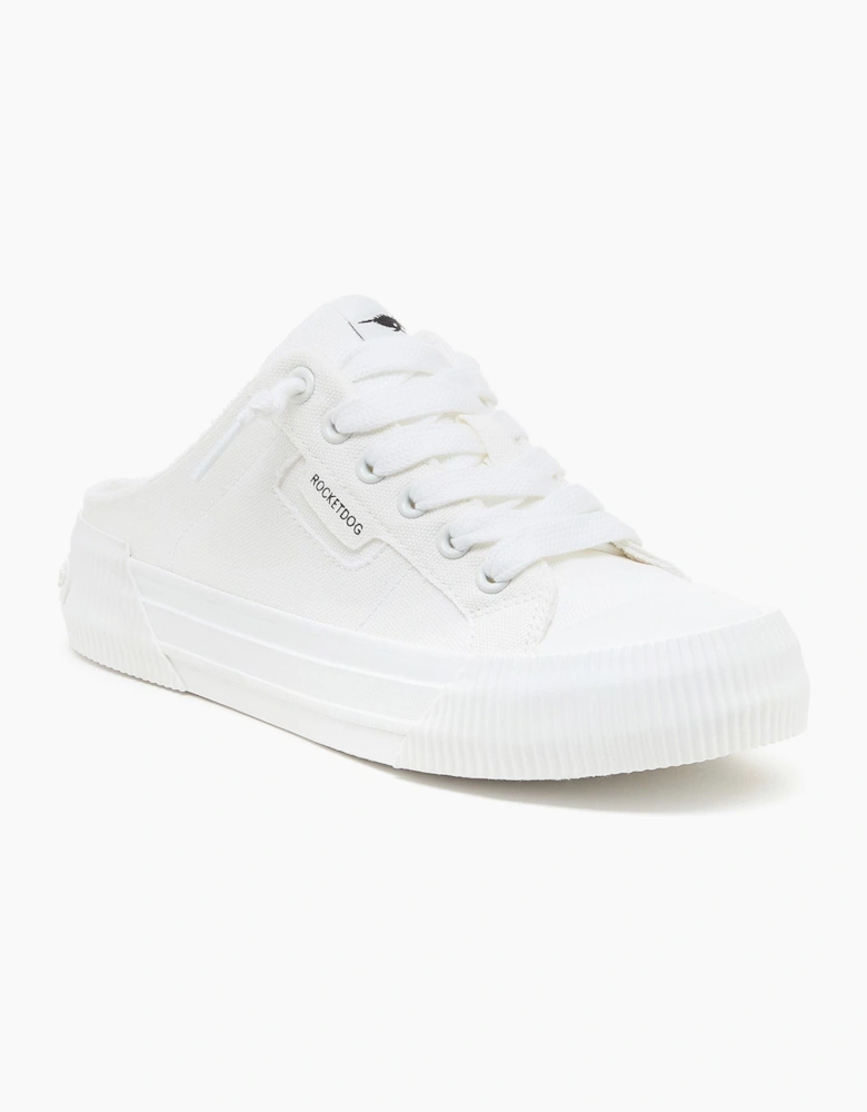 Cheery Mule Canvas Textile Women's White Mules