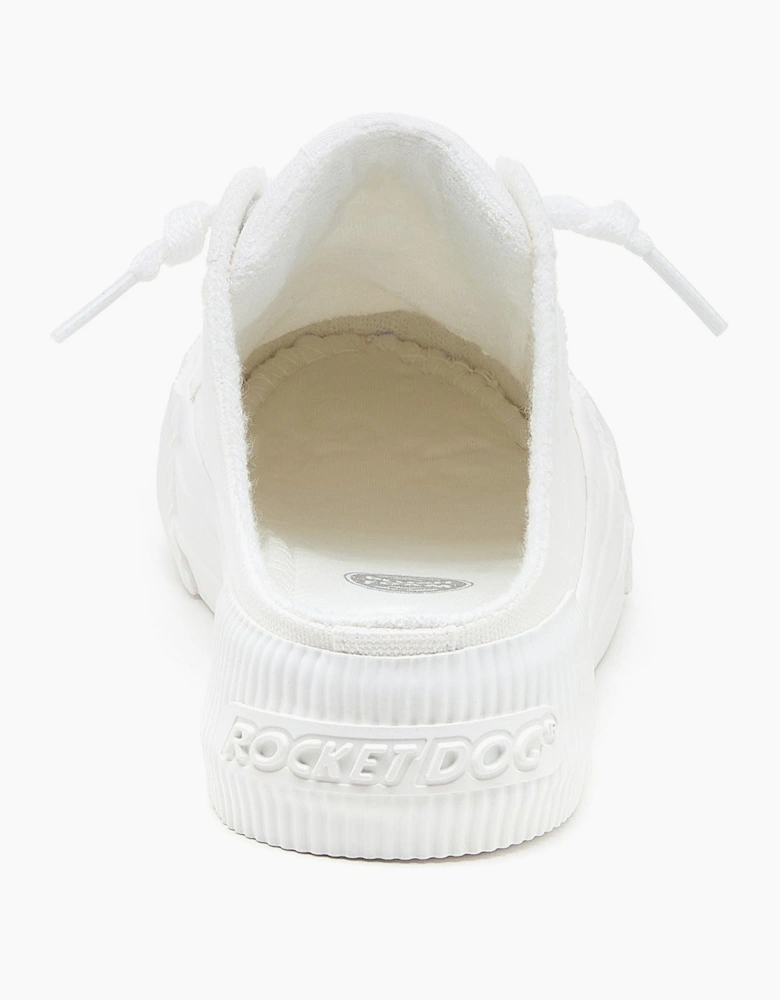 Cheery Mule Canvas Textile Women's White Mules