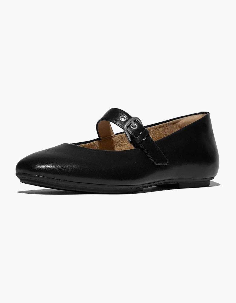 Delicato Leather Women's All Black Narrow Fit Shoes