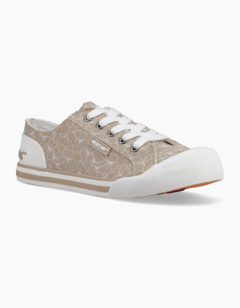 Jazzin Mariposa Textile Women's Tan Trainers