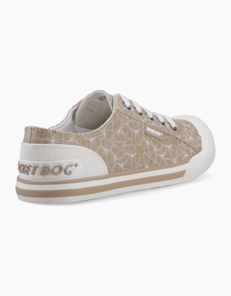 Jazzin Mariposa Textile Women's Tan Trainers