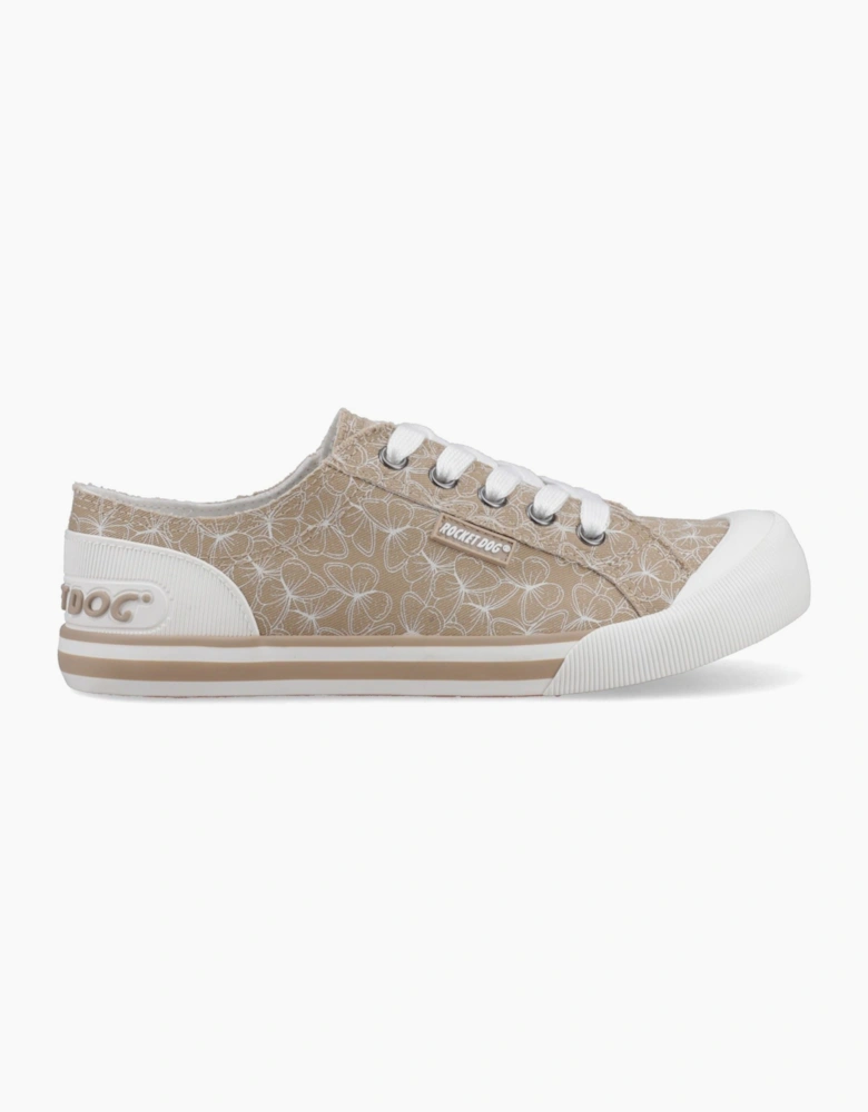 Jazzin Mariposa Textile Women's Tan Trainers