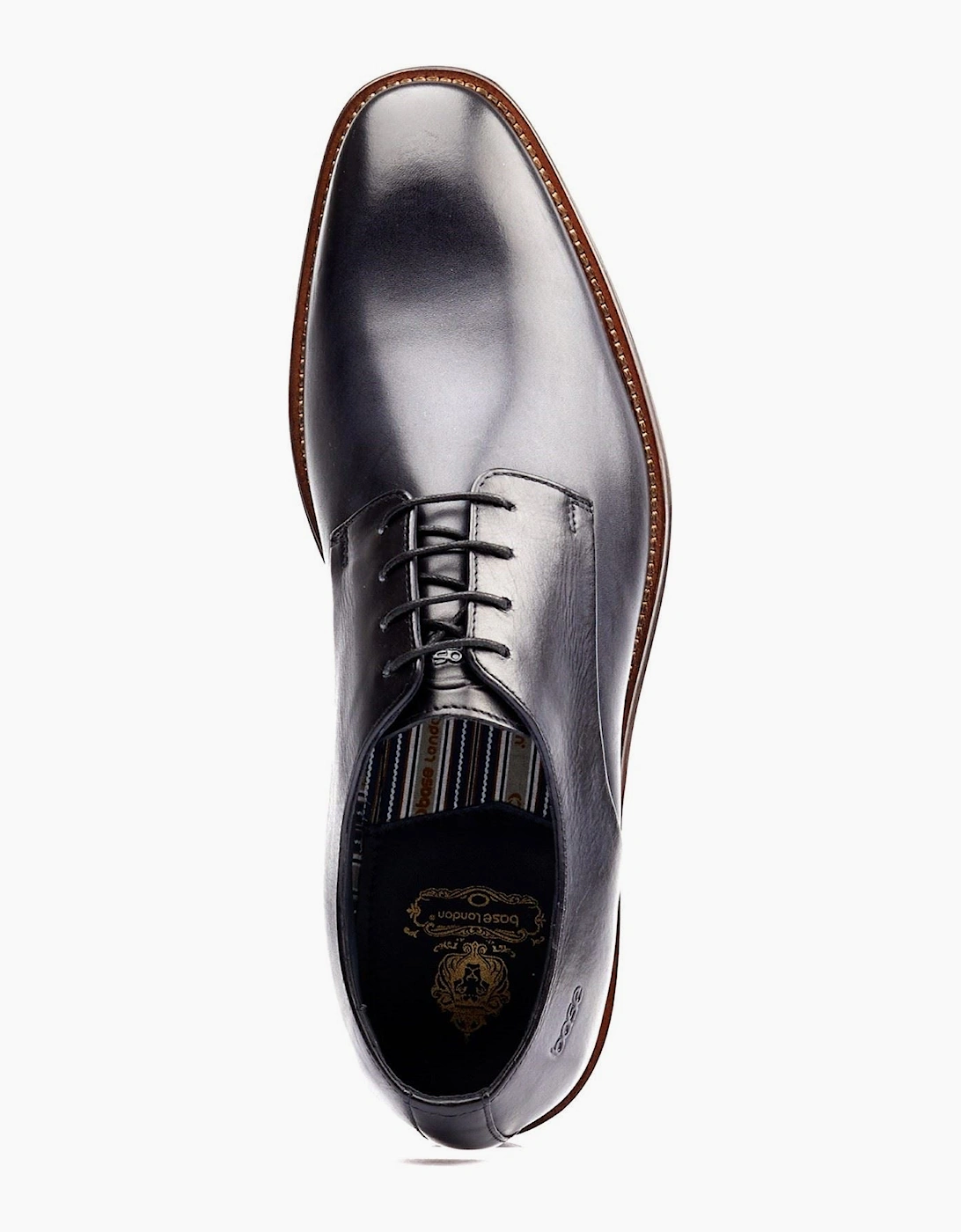 London Marley Derby Leather Men's Navy Lace-Up Shoes