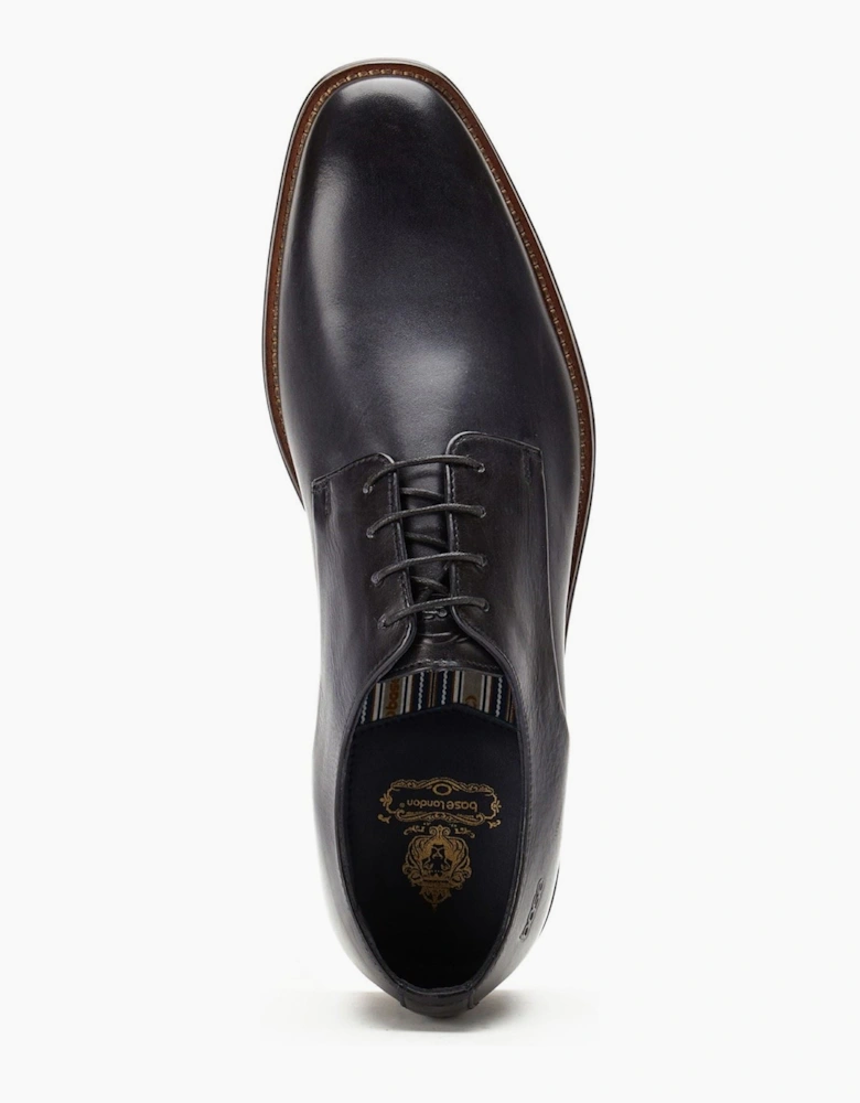 London Marley Derby Leather Men's Navy Lace-Up Shoes