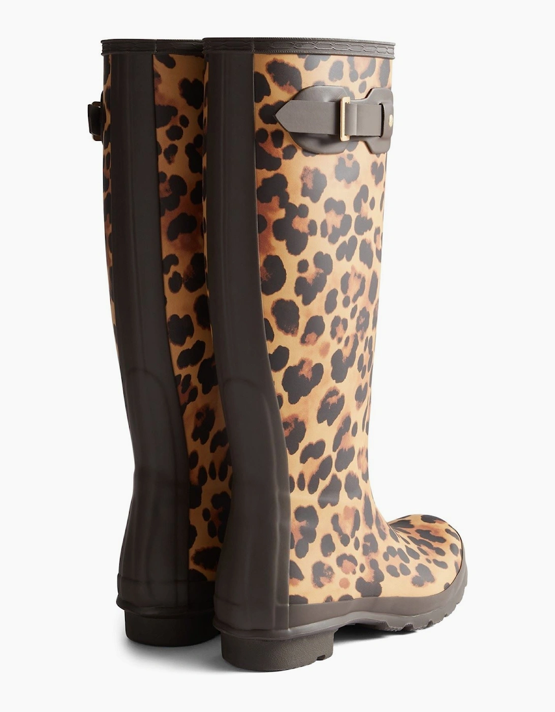 Womens Original Tall Leopard Boot Rubber Women's Leopard Print/Chocolate Brown Wellington Boots