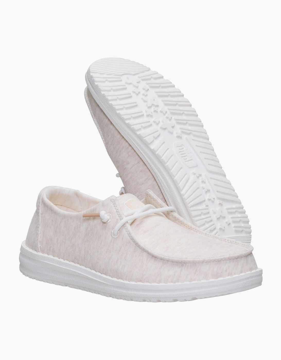 HEYDUDE Wendy Stretch Jersey Textile Women's Oatmeal Loafers