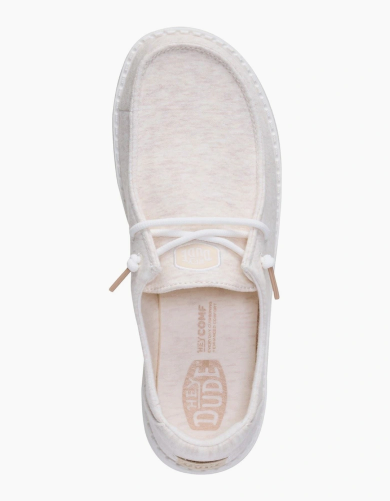 HEYDUDE Wendy Stretch Jersey Textile Women's Oatmeal Loafers