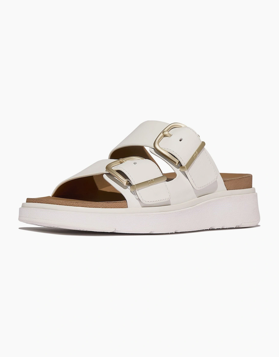 Gen-FF Two-Bar Leather Women's Urban White Sandals, 7 of 6