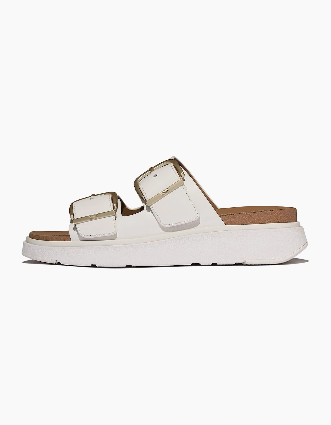 Gen-FF Two-Bar Leather Women's Urban White Sandals