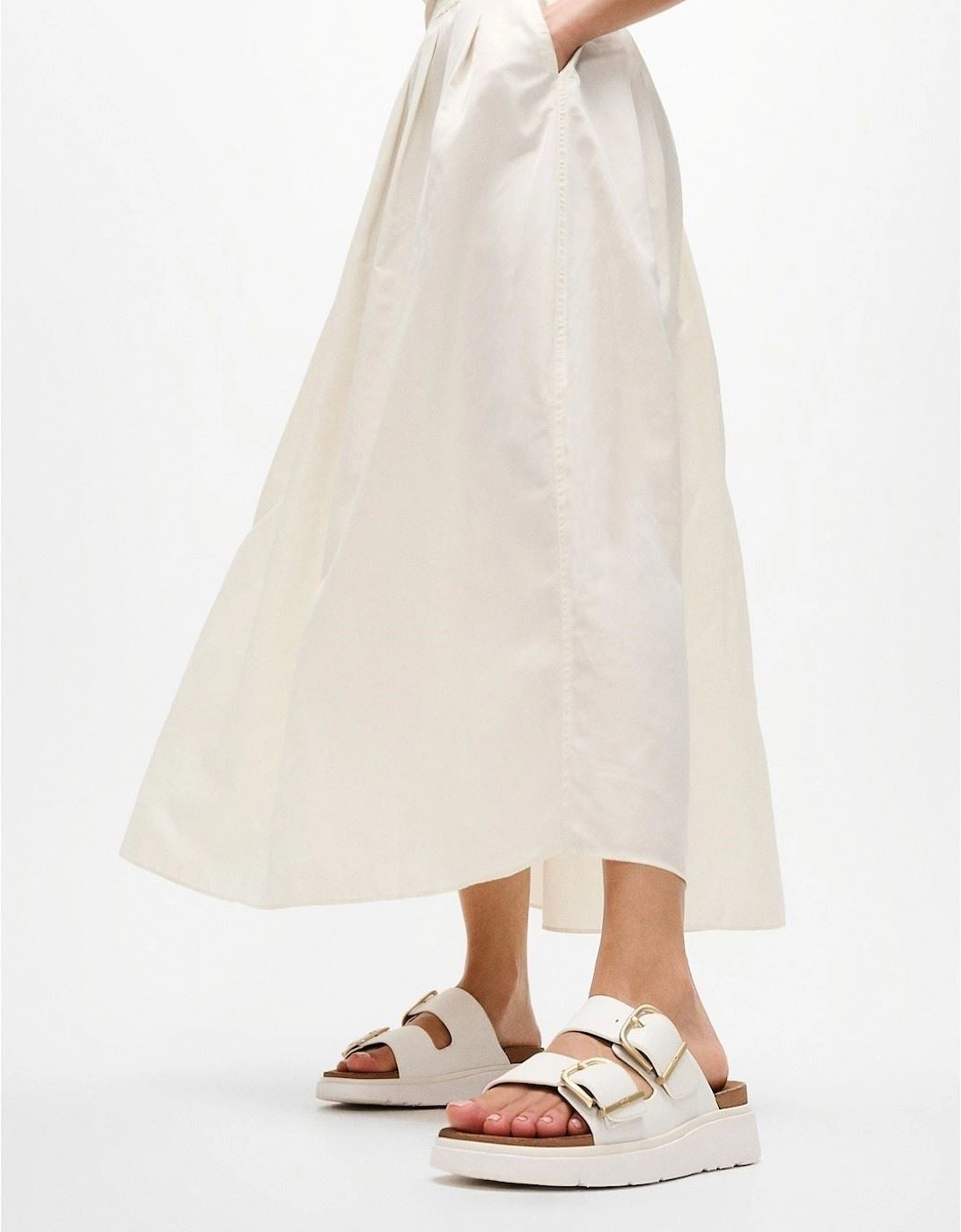 Gen-FF Two-Bar Leather Women's Urban White Sandals