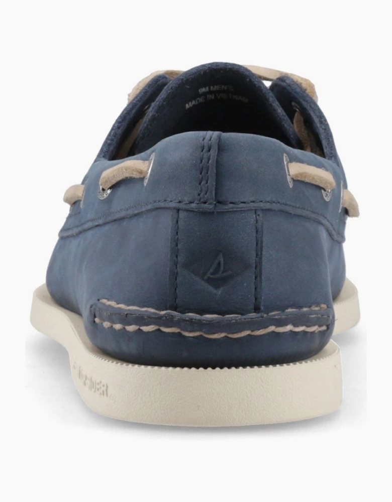 Sperry Authentic 2 Eye Boat Leather Men's Navy Boat Shoes