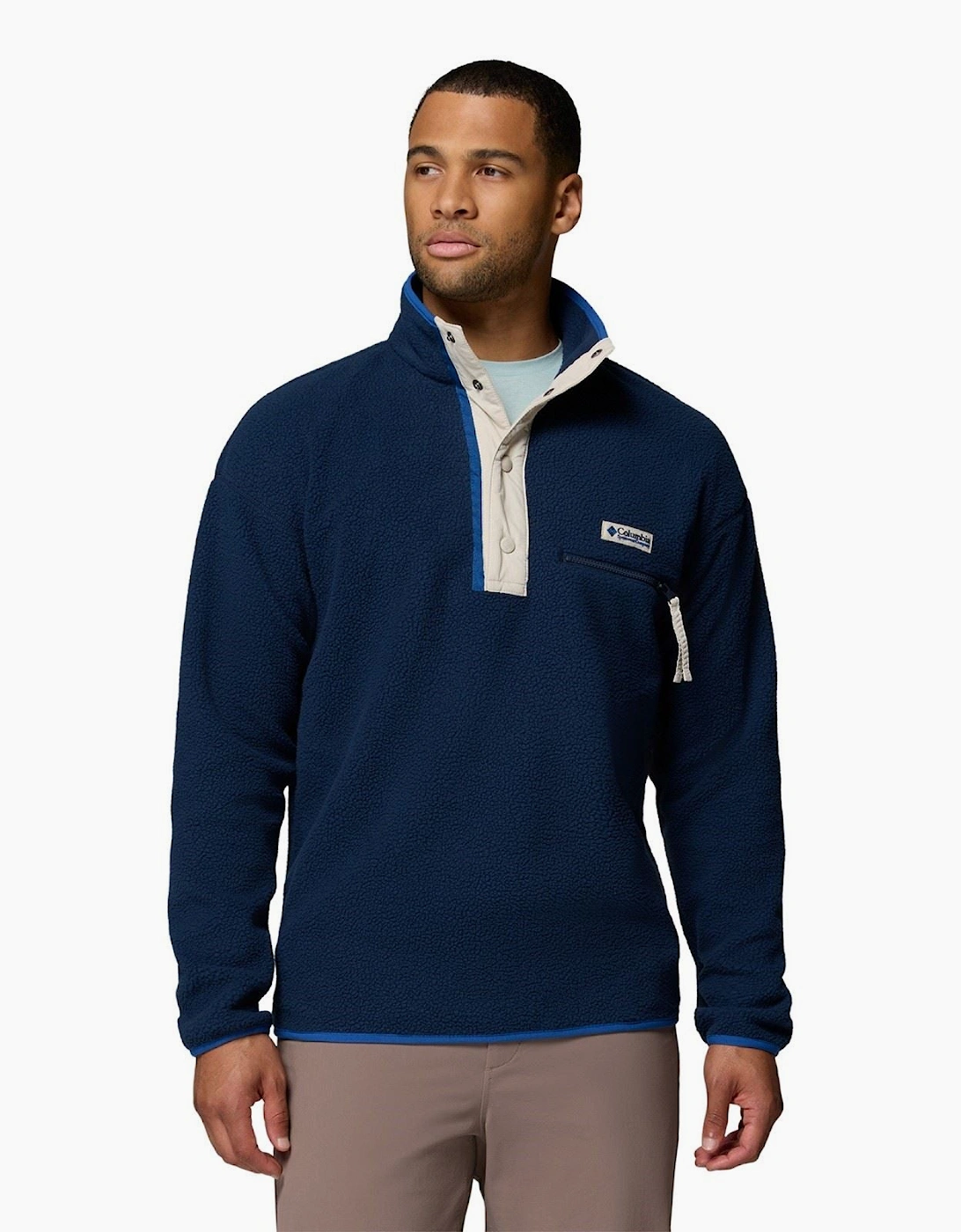 Helvetia II Half Snap Men's Blue Fleece Jacket, 6 of 5