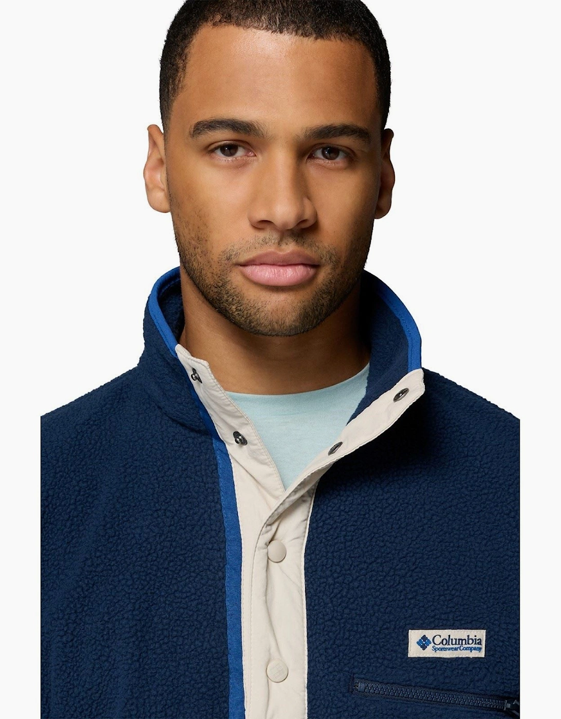 Helvetia II Half Snap Men's Blue Fleece Jacket