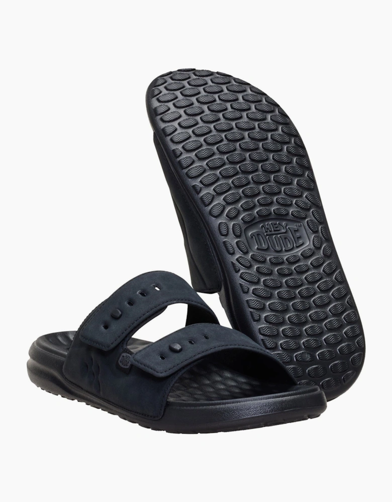 HEYDUDE Wave 2 Strap Polyurethane Men's Black/Black Sandals