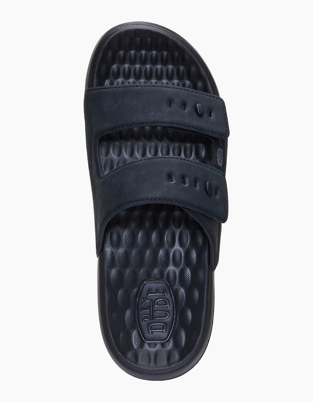 HEYDUDE Wave 2 Strap Polyurethane Men's Black/Black Sandals